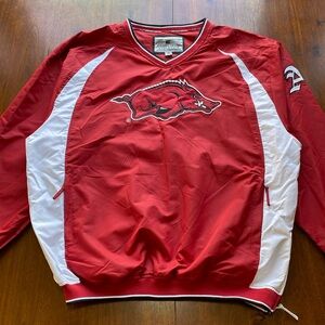 Arkansas Razorbacks Pullover Jacket Size XL